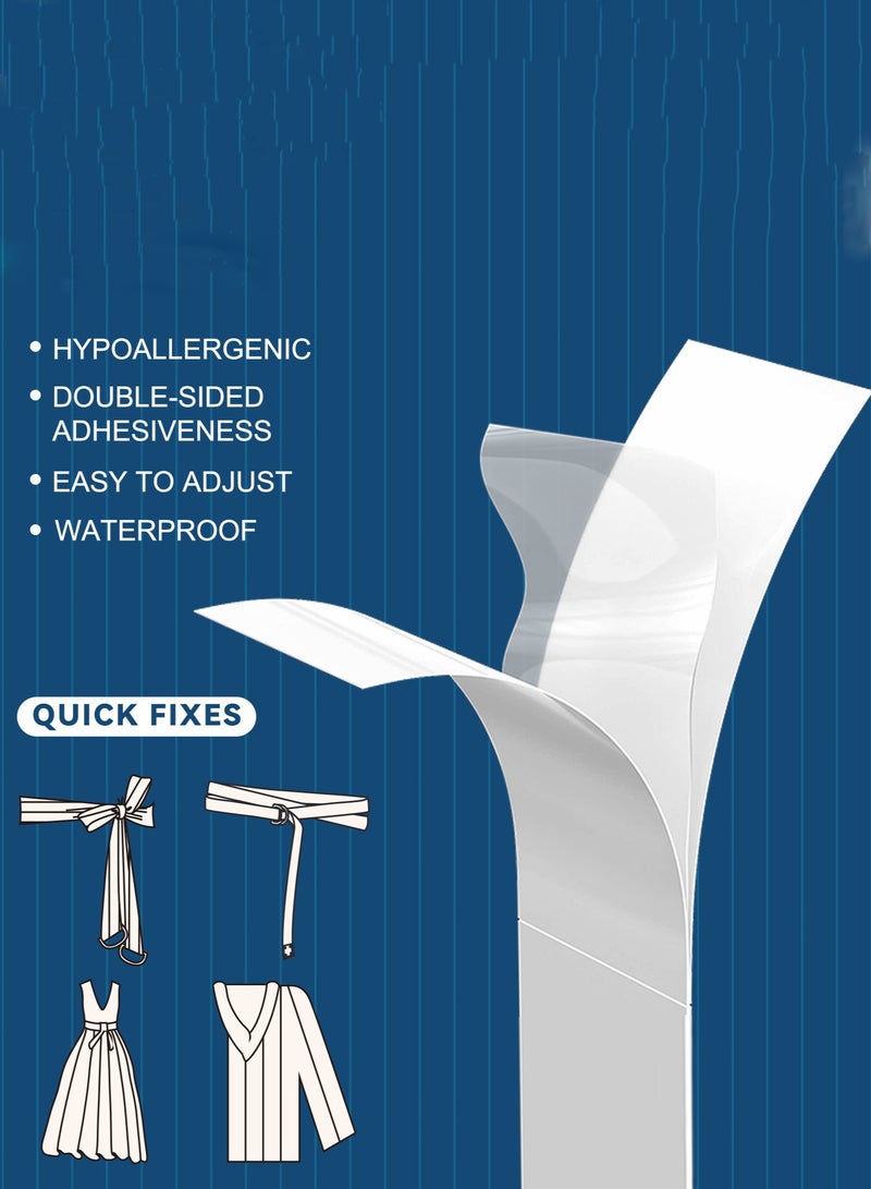 Eilimi 80 Strips Double Sided Body & Clothing Tapes,Fashion Tape for Clothes,Dispenser Disposable & Waterproof Tapes For Women Clothes to Skin Body Tape for Any Kinds of Clothes Ideal Tape to Hold Clothes in Place - Image 2